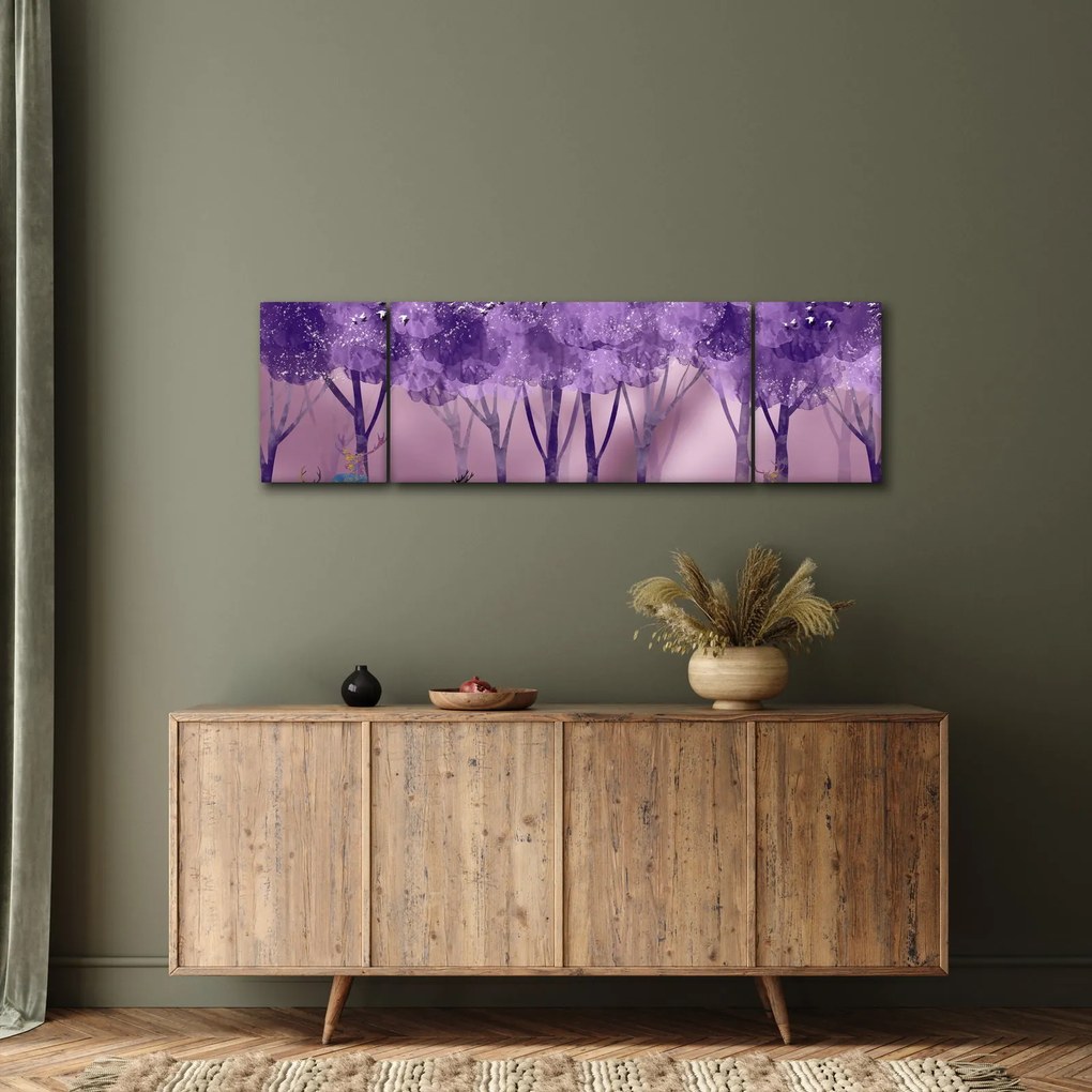 Obraz - Jeleń w magicznym lesie (170x50 cm)