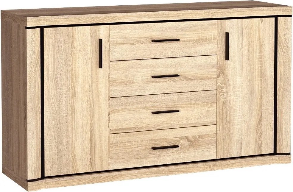Komoda MALAGA 157 cm do Salonu Sypialni Dąb sonoma