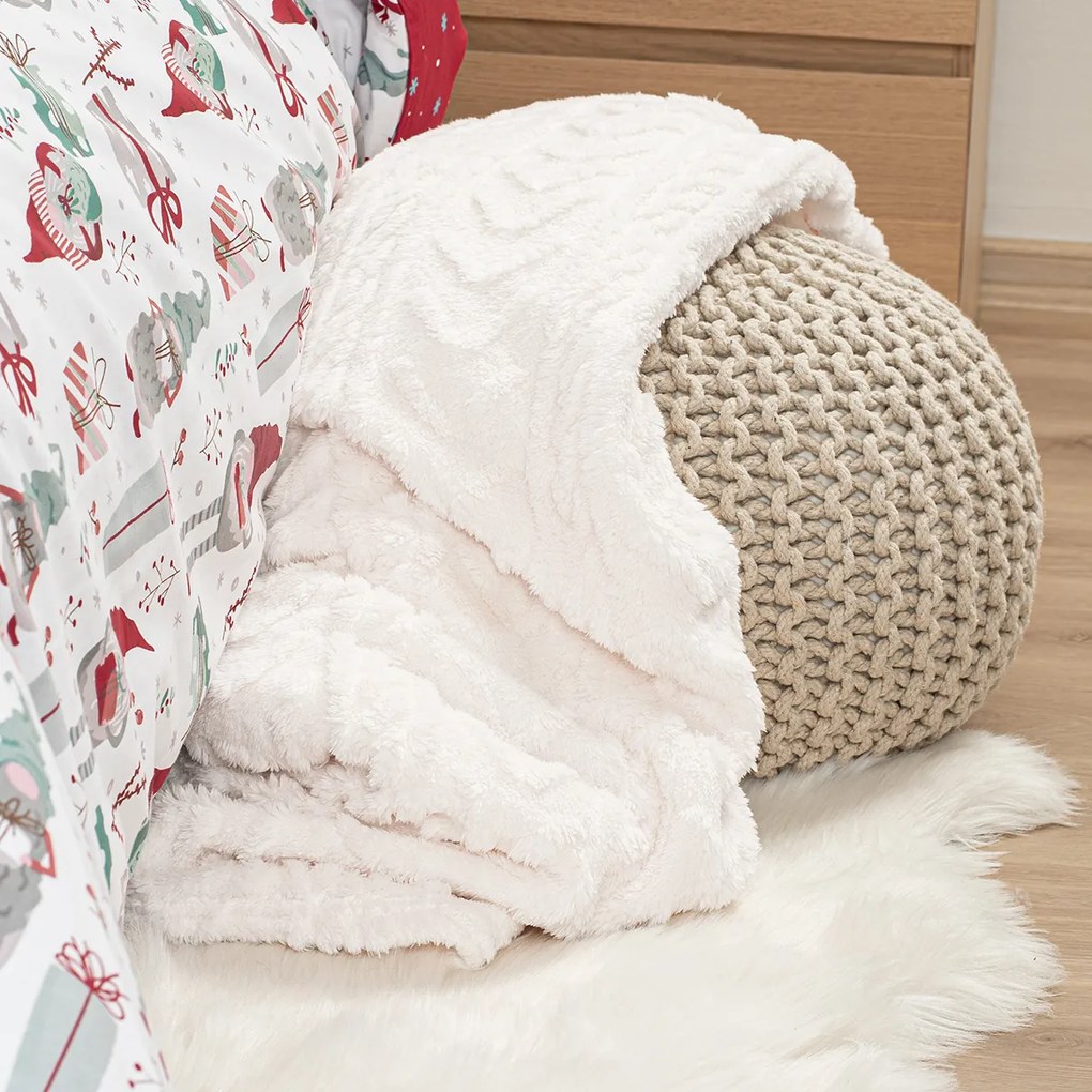 4Home Koc Cozy Knit kremowy, 150 x 200 cm
