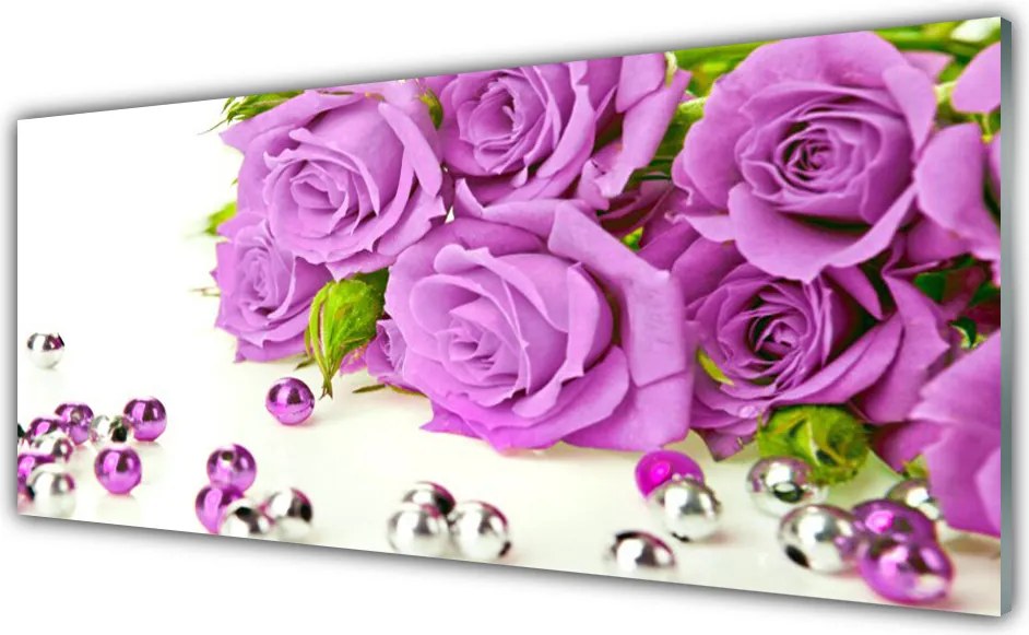 Szkło do Kuchni na Ścianę Bukiet Róż W Pełnym Rozkwicie