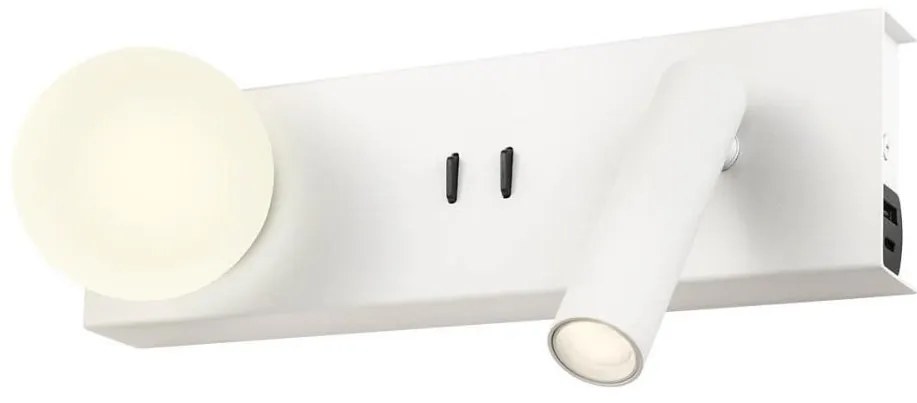 Redo 01-4660 - Kinkiet LED NORMA LED/5W/230V + LED/3W CRI 90 USB biały