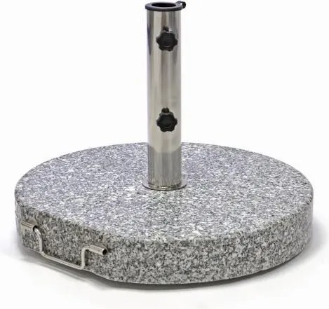 Podstawa z granitu i stali nierdzewnej okrągła z kółeczkami pod parasol 40 kg