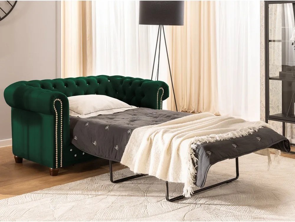 Zielona aksamitna rozkładana sofa 148 cm York Blik – Ropez