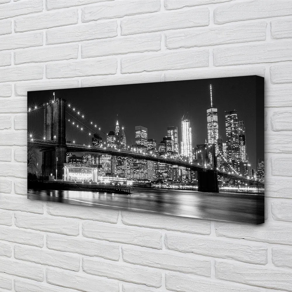 Zdjęcie na płótnie Nocna Panorama Mostu i Miasta