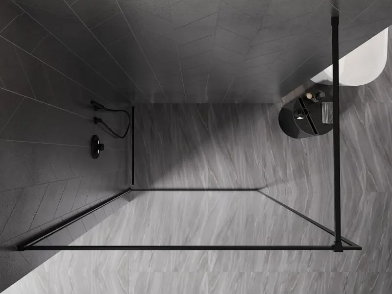 Mexen Kioto-F ścianka prysznicowa Walk-in z ramką 145 x 202 cm, transparent 8 mm, czarna - 800-145-104-70-00