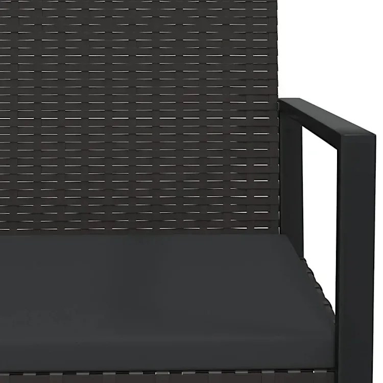 Czarny fotel ogrodowy z poduszką E8-F30