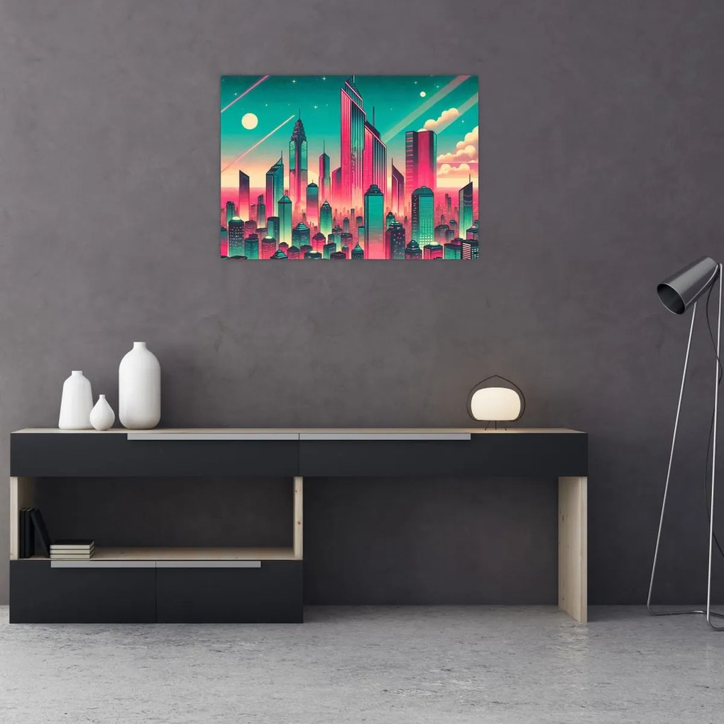 Obraz na szkle – Metropolia w stylu pop-art (70x50 cm)