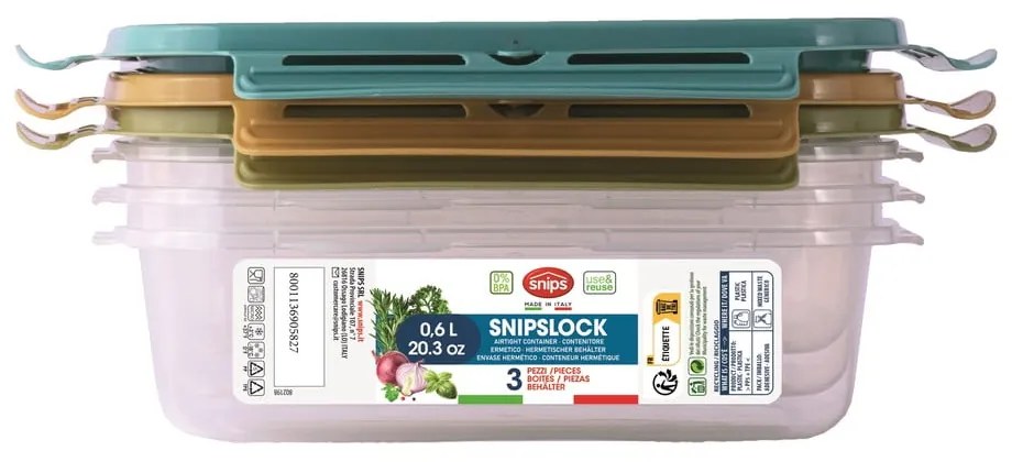 Pojemniki na żywność 3 szt. Snipslock – Snips