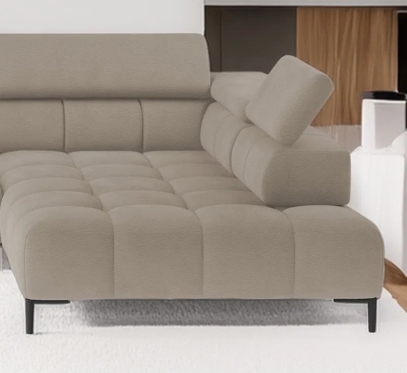 Narożnik PLAZA XL Lewostronny Elektryczna regulacja Tkanina SOLAR 16 WERSAL