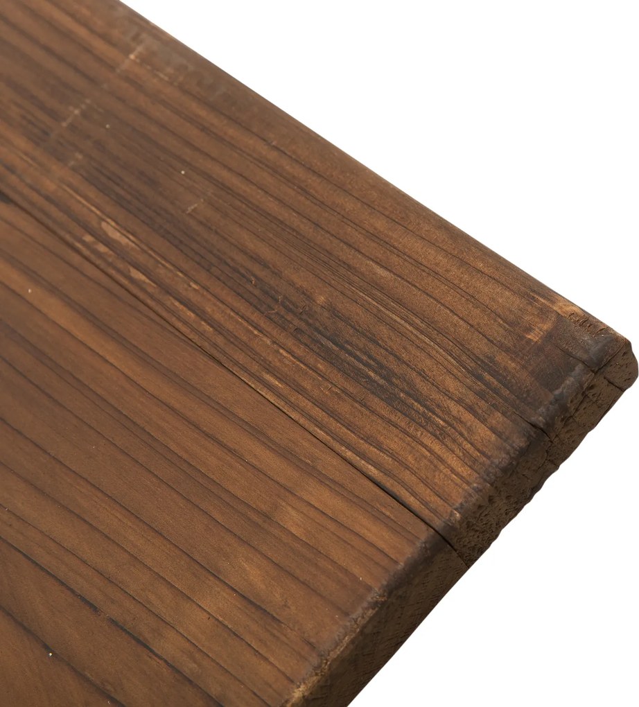 Outsunny Stół Ogrodowy Drewniany Okrągły Odporny na Warunki Atmosferyczne Naturalny 115x60x65cm | Aosom PL