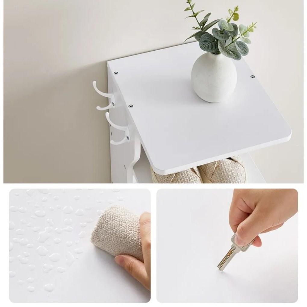 Półka na buty CINDY, 6 poziomów, 30x26,4x110,4 cm, biała Vasagle