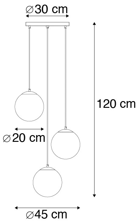 Inteligentna lampa wisząca mosiężna z 3 WiFi ST64 z niebieskim szkłem - Pallon