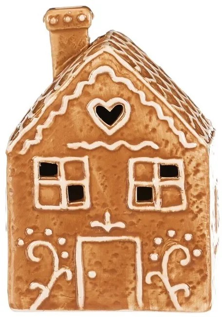 Ceramiczny domek z piernika LED, brązowy