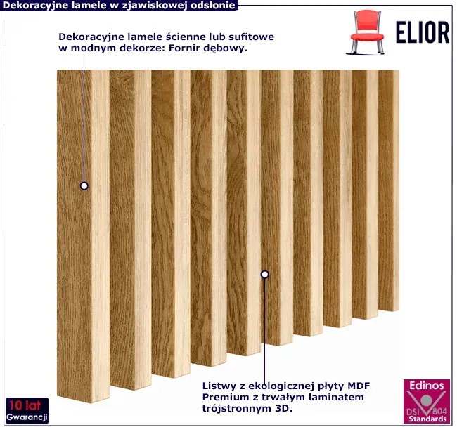 Lamele ścienne 15 szt. dąb fornir F8-B95