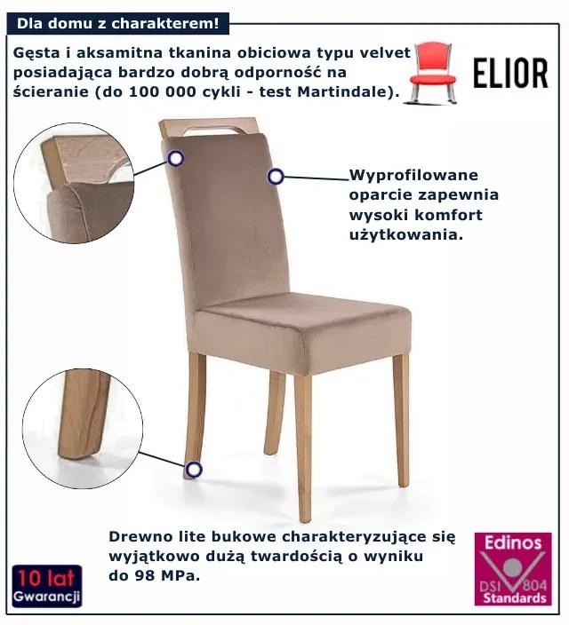 Brązowe nowoczesne krzesło do salonu  G7-F46
