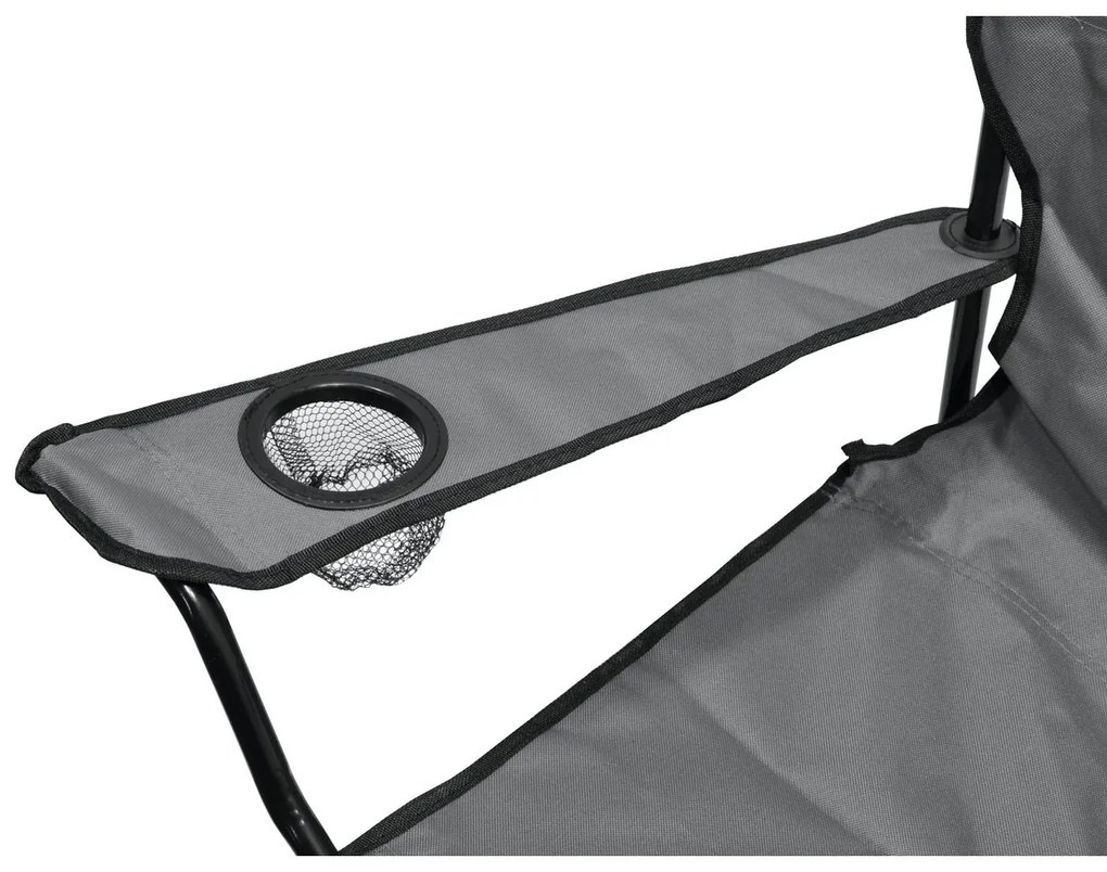 Cattara 13447 Składane krzesło kempingowe Bari, szary, 49 x 39 x 84 cm