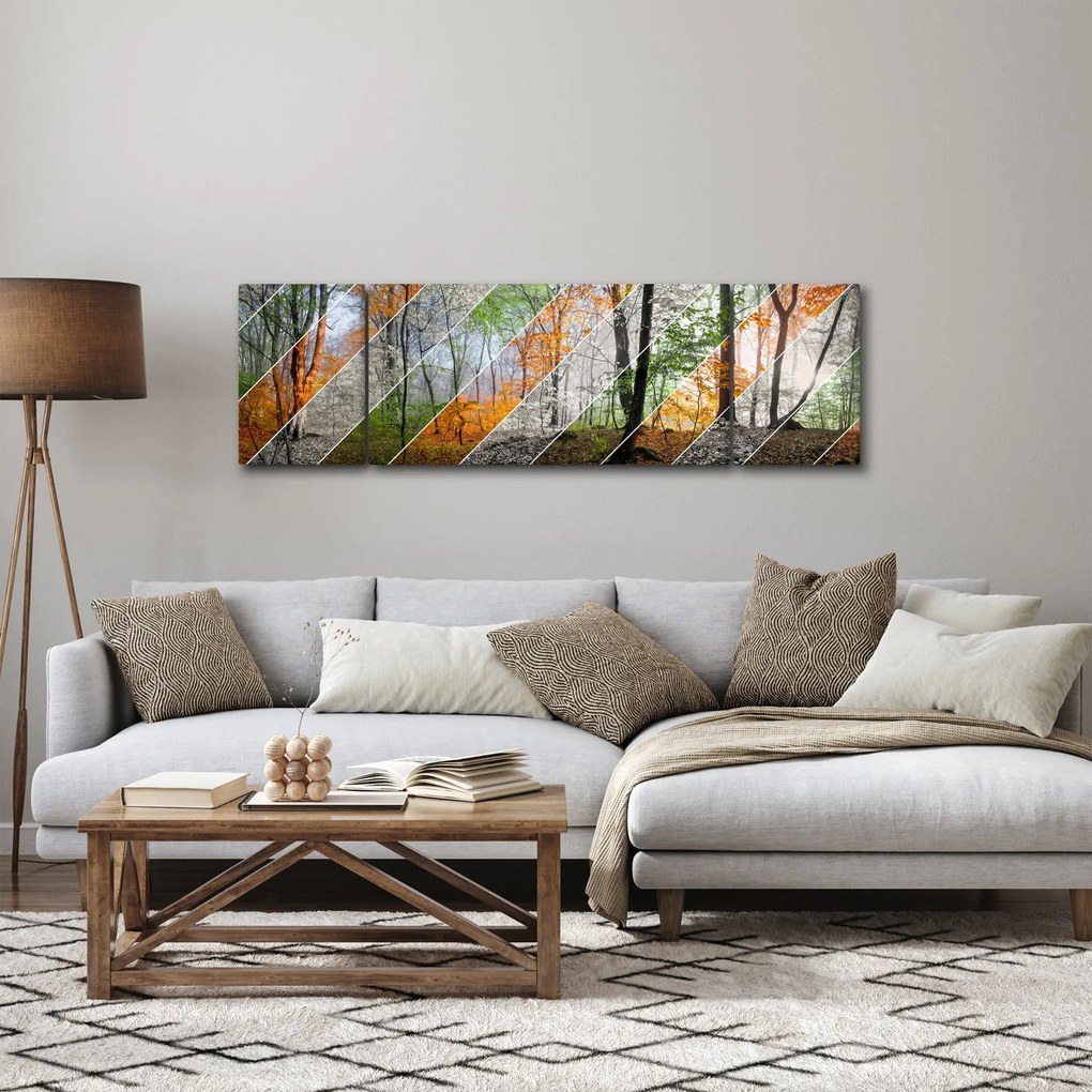 Obraz - Zmieniające się pory roku (170x50 cm)
