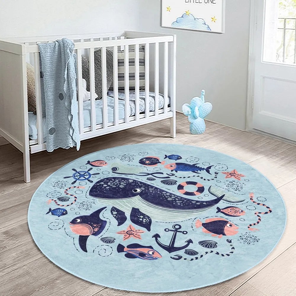 Niebieski dywan dziecięcy ø 120 cm Comfort – Mila Home