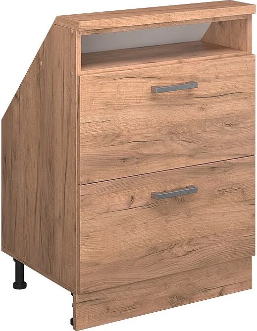 Szafka kuchenna na dach skośny złoty dąb energetyczny 60x46x81.6 r-line