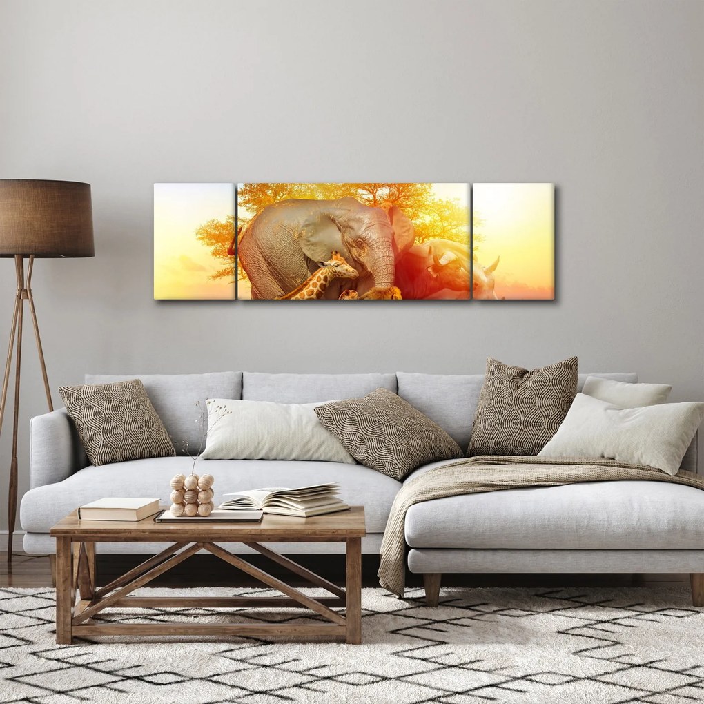 Obraz zwierząt afrykańskich (170x50 cm)