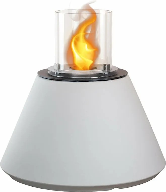 STROMBOLI Kominek bioetanolowy Pearl White, wolnostojący, do użytku wewnątrz i na zewnątrz, śr. 60 x wys. 56
