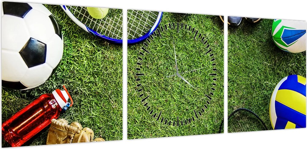 Obraz - Sport (z zegarem) (90x30 cm)