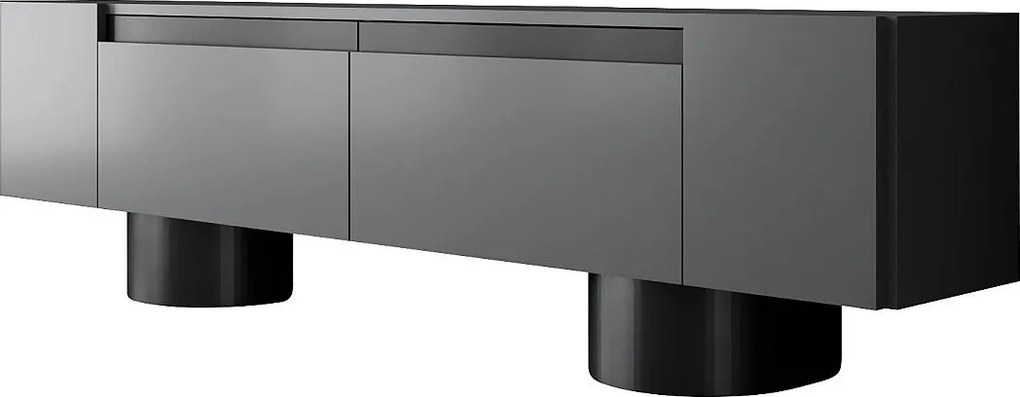 Stojak pod TV – 180 cm x 50 cm x 30 cm – antracytowy i czarny – płyta wiórowa