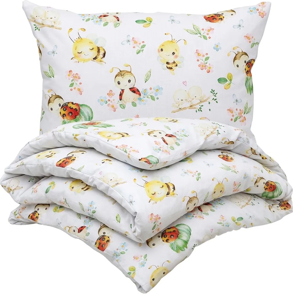 Bellatex Dziecięca pościel bawełniana Junior Biedronki, 140 x 200 cm, 70 x 90 cm, 140 x 200 cm, 70 x 90 cm