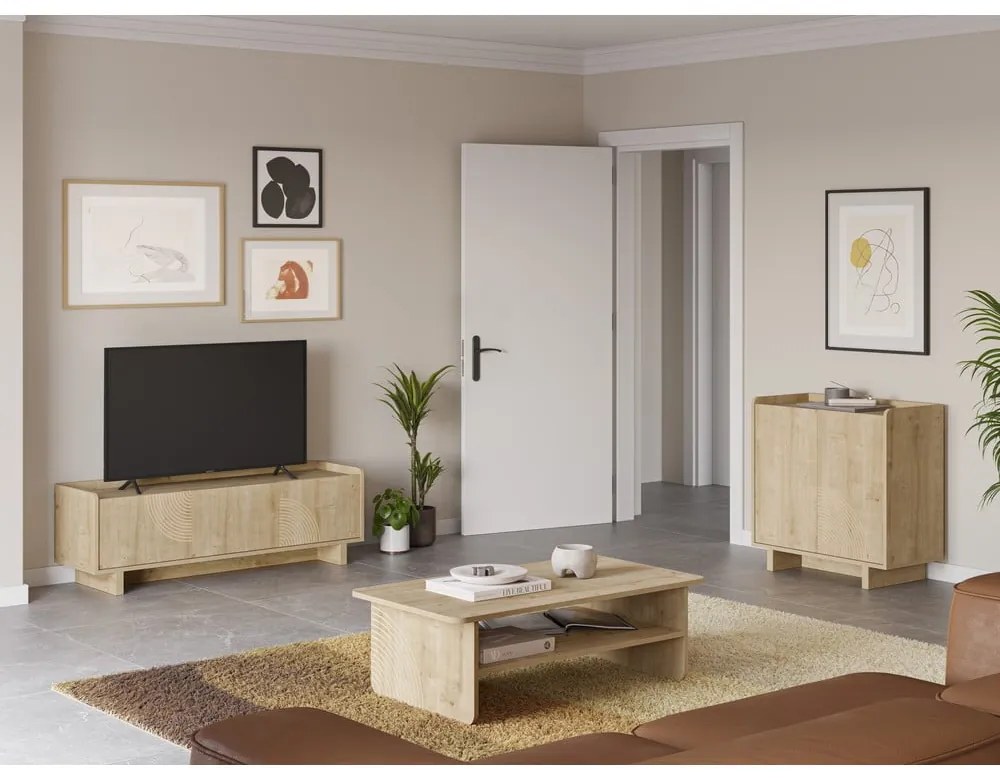 Szafka w dekorze dębu w naturalnym kolorze 80x80x40 cm Daira – Marckeric