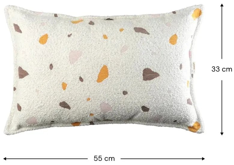 Kremowa poduszka na sofę dziecięcą z materiału bouclé/z tkaniny szenilowej Terrazzo Bolster – Wigiwama