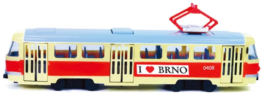 Rappa Tramwaj, który ogłasza przystanki w językuczeskim BRNO, 28 cm