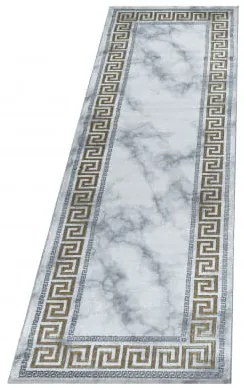 Dywan ekskluzywny Naxos ornament szaro-złoty 80 cm x 250 cm