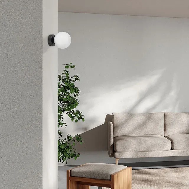 Biała lampa sufitowa szklana kula 8C A687 C7-C14