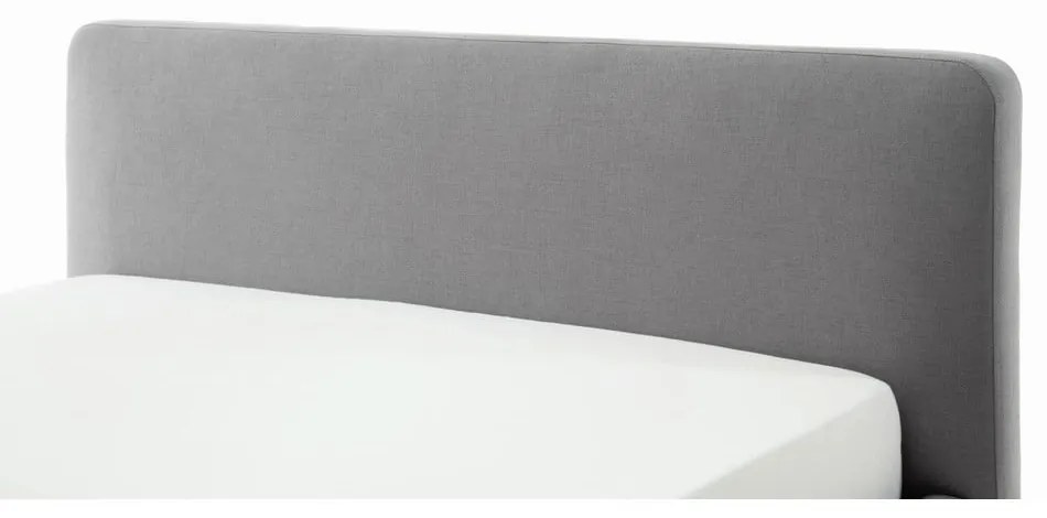 Szare tapicerowane łóżko dwuosobowe ze schowkiem i stelażem 140x200 cm Mattis – Meise Möbel