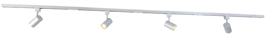 Nowoczesny system szynowy srebrny 4-światła 1-fazowy - Yade