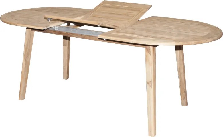 TECTONA - drewniany rozkładany stół tekowy 150/200x95 cm - Towar z drobną wadą (N294)