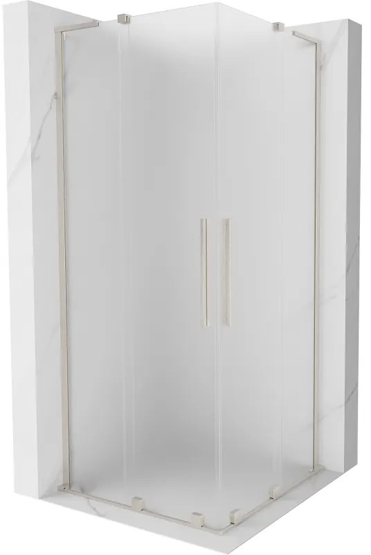 Mexen Velar L Duo kabina prysznicowa rozsuwana 80 x 80 cm, szron, nikiel szczotkowany - 871-080-080-02-33-97