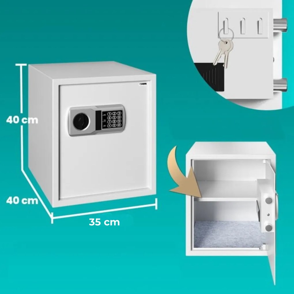 Elektroniczny sejf meblowy SECURITY, 35 x 40 x 40cm, srebrny Deuba