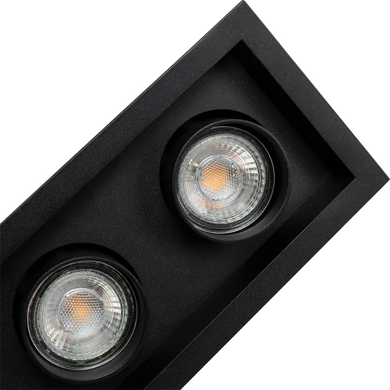 Nowoczesny reflektor wpuszczany czarny regulowany 3-punktowy - Roof