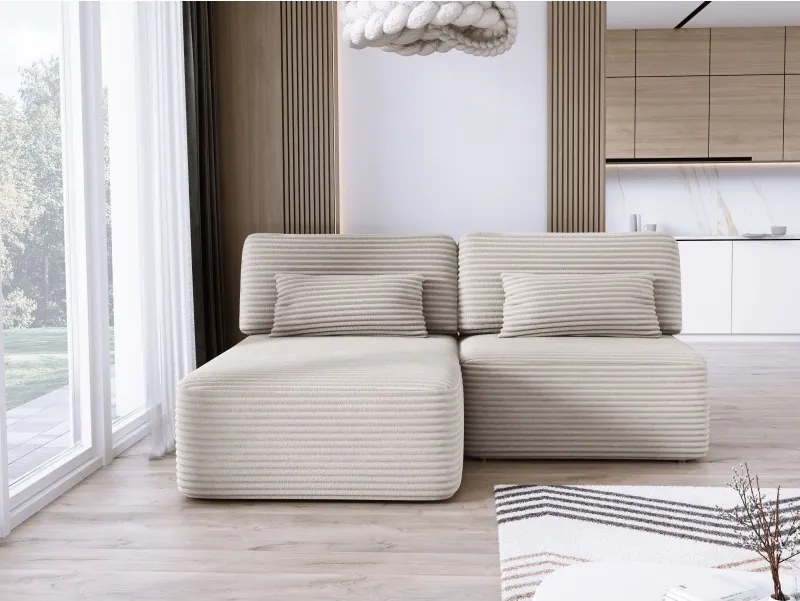 Narożnik TILIA wolnostojący układ L strona Lewa z funkcją spania w tkaninie Tilia 01