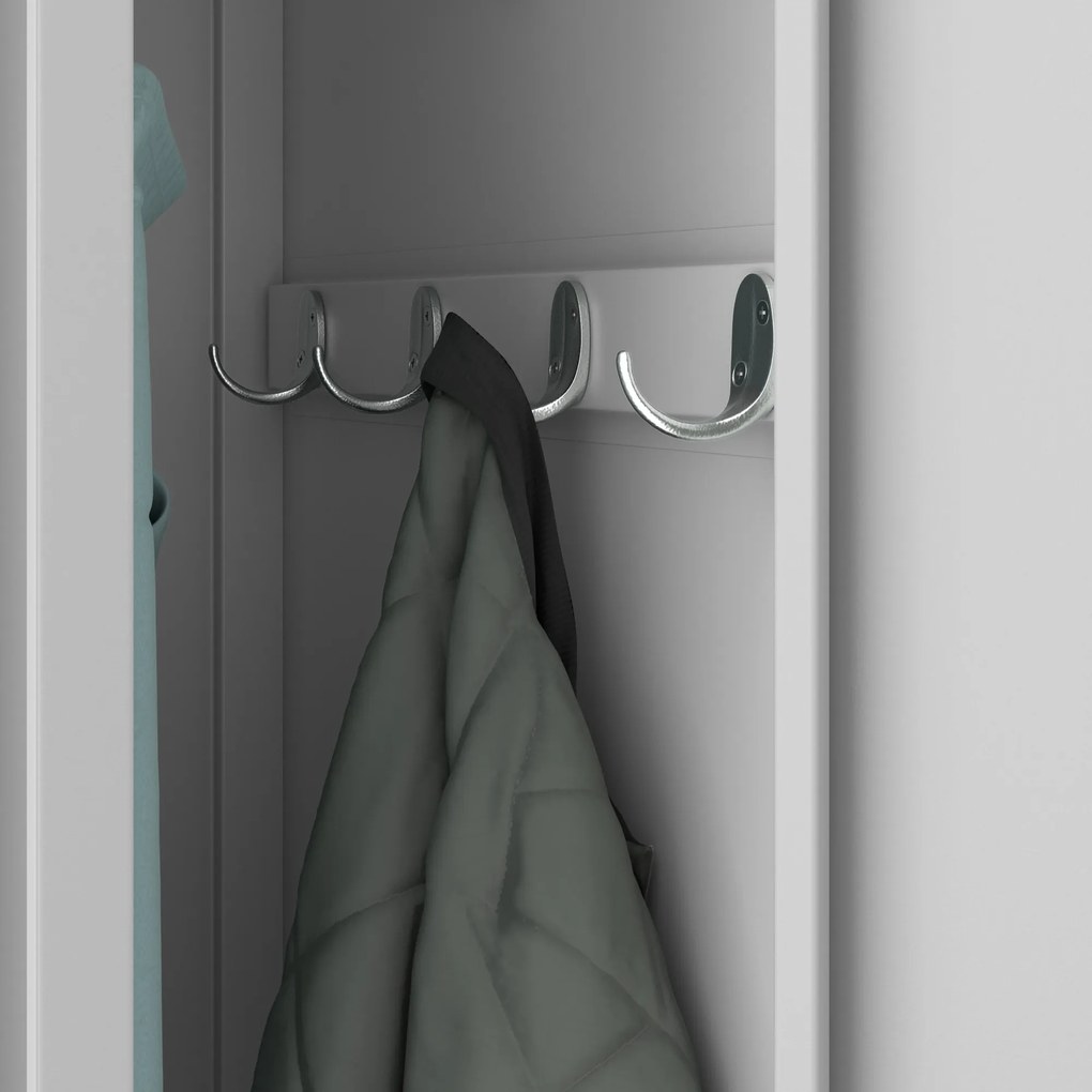 Szafka ubraniowa BHP szara: czterokomorowa KACPER, 800 x 1800 x 500 mm