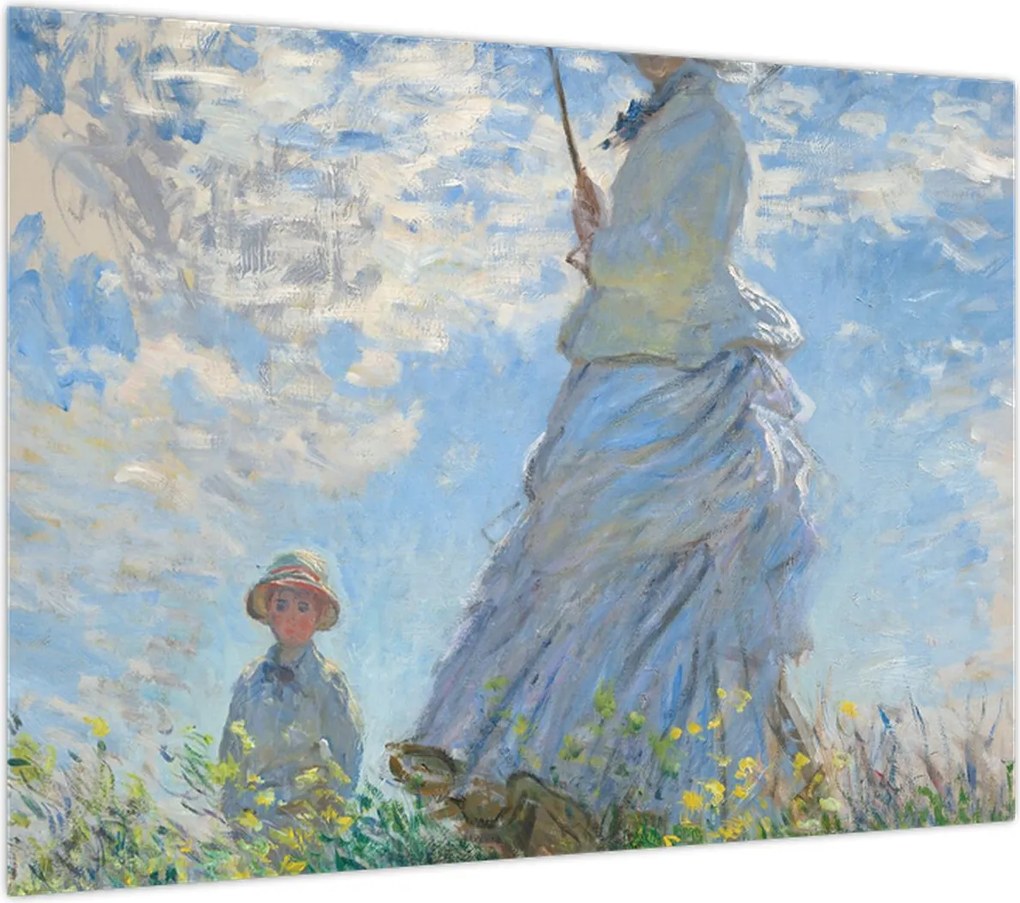 Obraz - Claude Monet, Woman with a Parasol - Madame Monet and Her Son, reprodukcje (70x50 cm)