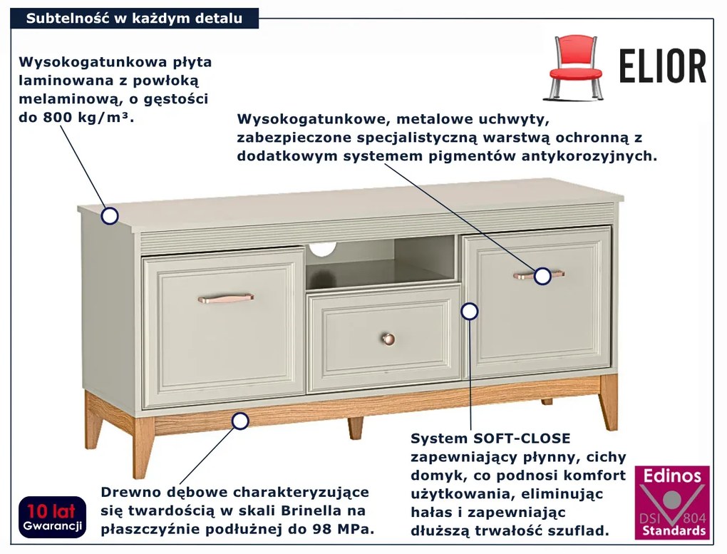 Kaszmirowa skandynawska szafka RTV A4-C78
