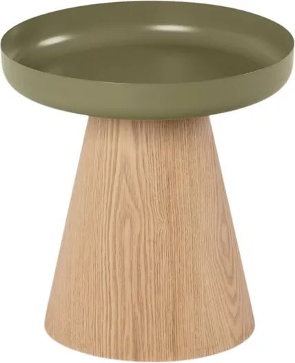 Stolik kawowy okrągły Tresel 40 cm do salonu - naturalny / zielony