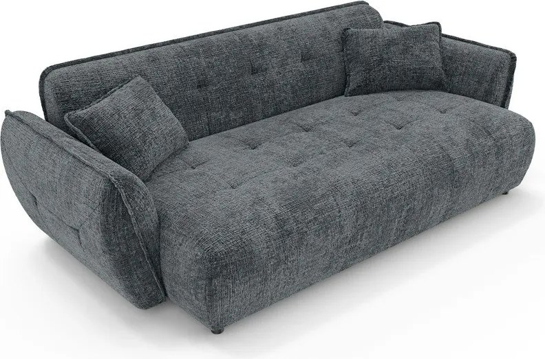 Ciemnoszara sofa z tkaniny szenilowej 250 cm Nelia Big – Ropez