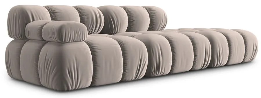 Jasnobrązowa aksamitna sofa modułowa 282 cm Bellis – Micadoni