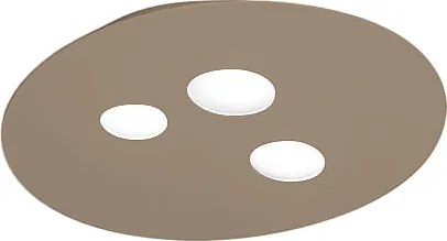 Lampa sufitowa Luna GX53, metal w kolorze gołębiej szarości, 3 punkty światła, nowoczesny okrągły design, IP20