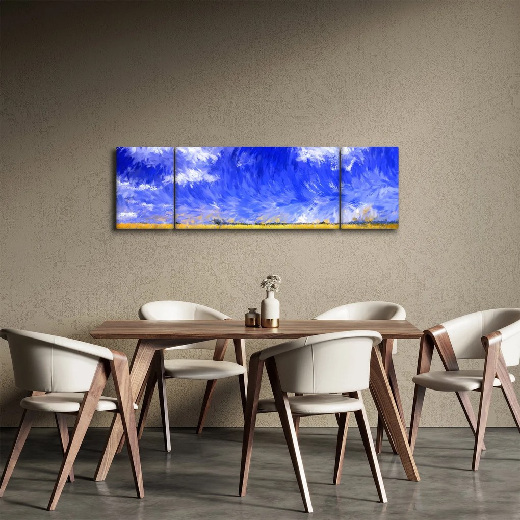 Obraz - Obraz olejny, Złote pole (170x50 cm)