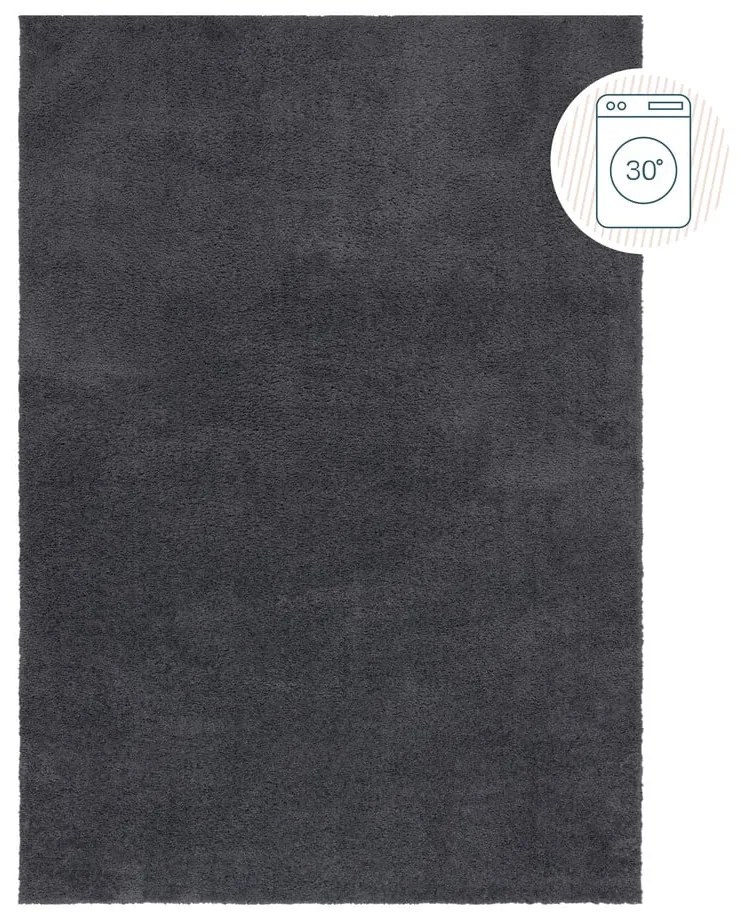 Ciemnoszary dywan z włókien z recyklingu odpowiedni do prania 160x230 cm Fluffy – Flair Rugs