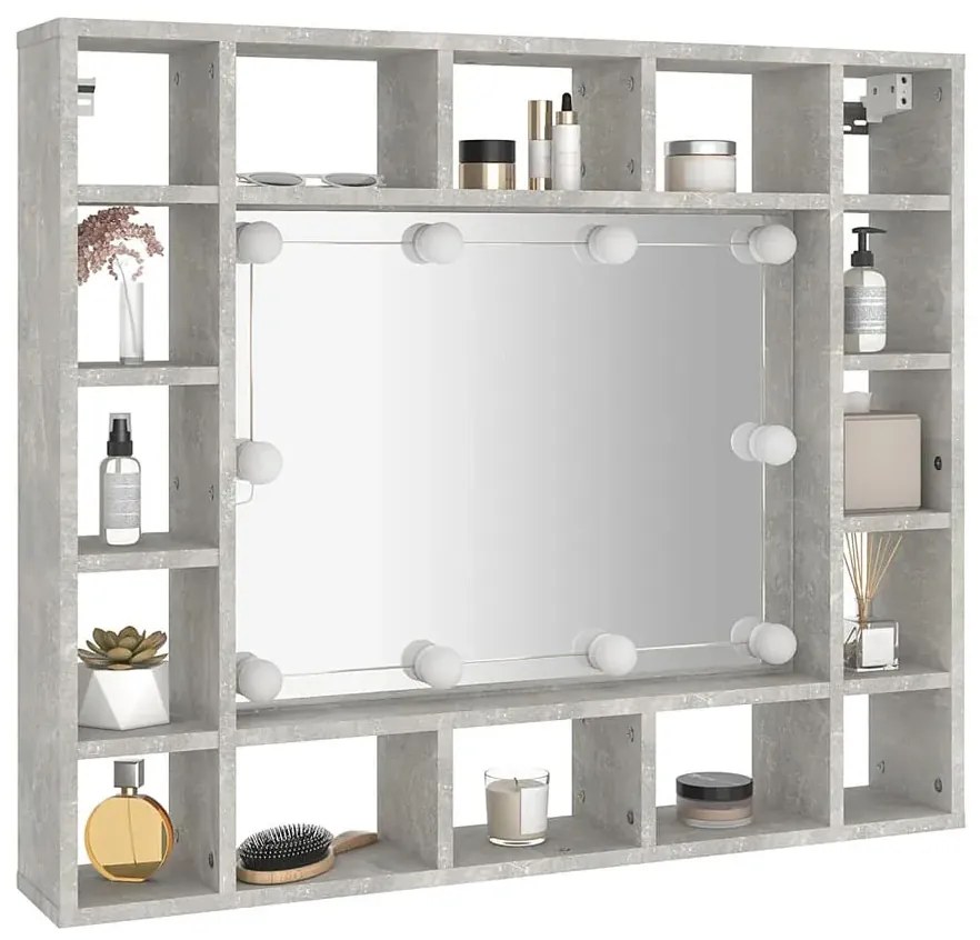 Toaletka z oświetleniem i przegródkami beton F5-N12